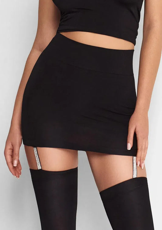 Skirt & Stockings Set UK – Stretch Fit with Crystal Straps – Innovative Two-Piece Elegance