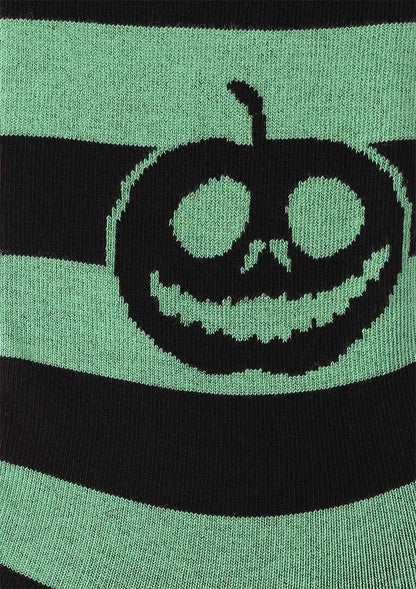 Men's Striped Pumpkin Halloween Socks UK – Black Premium Cotton – Classic Stripes Meet Seasonal Spirit