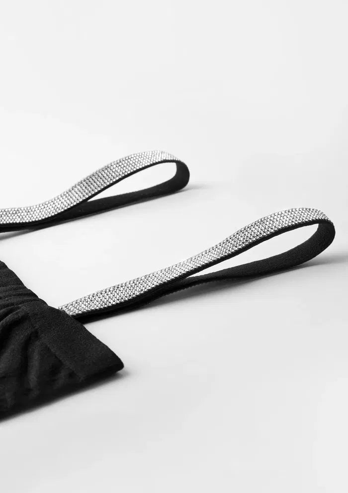Seamless Top with Crystal Straps – Soft Stretch Fit for Day & Night